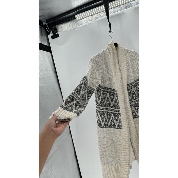 Joie  open front Cardigan Long dipped sleeves and trim home office western - Picture 2 of 6